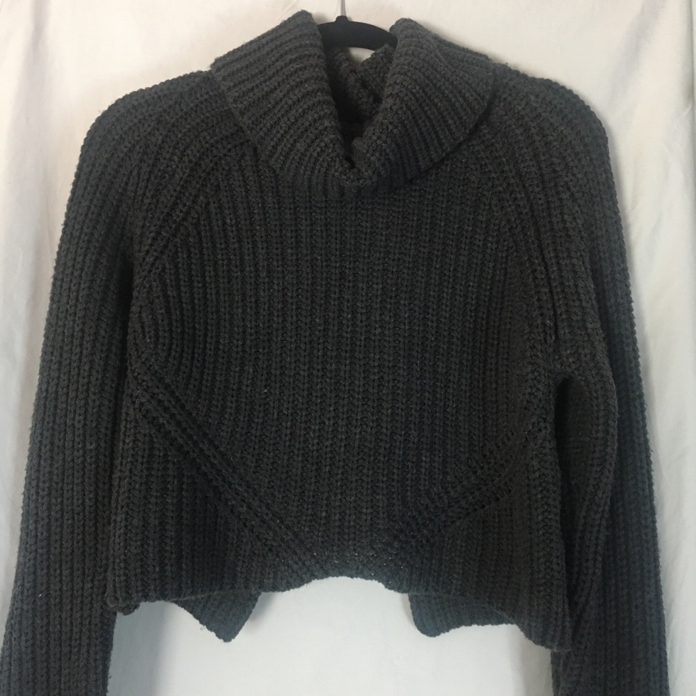 Gray turtleneck sweater